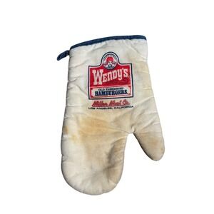 Vintage Wendys Old Fashioned Hamburgers Miller Meat Co Oven Mitt Fast Food Promo